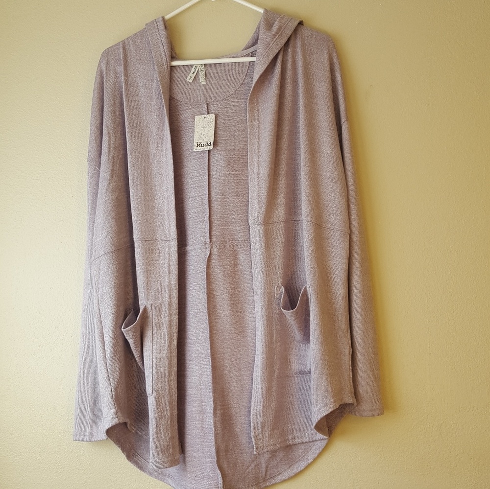 Mudd NWT Lavender Hoodie cardigan size M